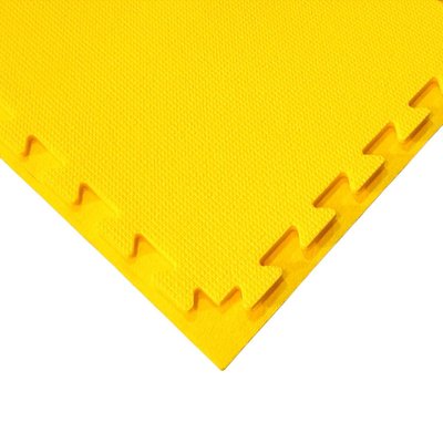 М'яка підлога килимок-пазл ластівчин хвіст 50х50х1см з бортиками Жовтий 7974 фото