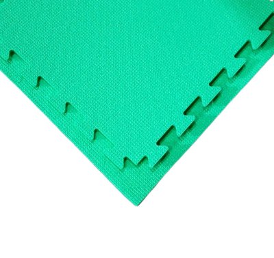 М'яка підлога килимок-пазл ластівчин хвіст 50х50х1см з бортиками Зелений 7974 фото