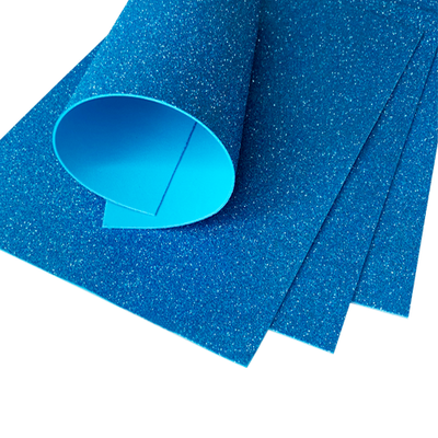 Глиттерный фоамиран Премиум 2мм, лист 20х30см, голубой  7690 фото