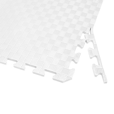 Татами (коврик-пазл ласточкин хвост) с бортиками секция 50х50х1см Белый 7414 фото