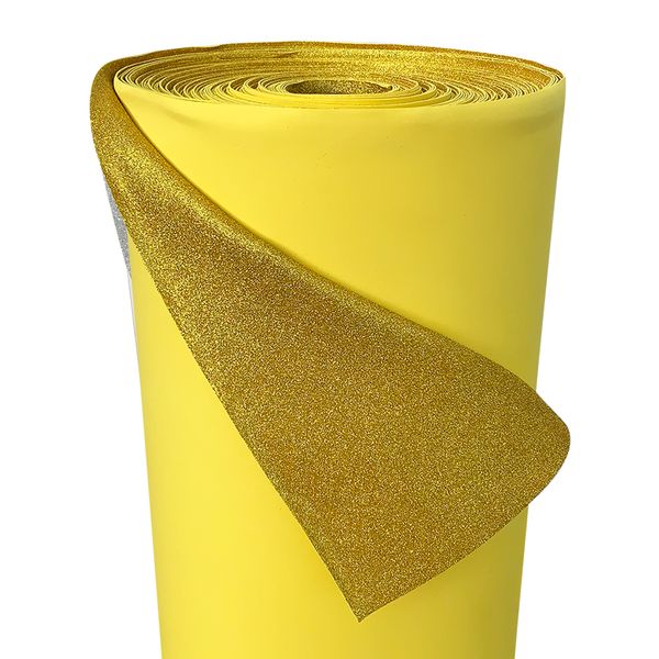 Глітерний фоаміран Преміум 2мм, ширина 1м, лимонне золото 8575 фото