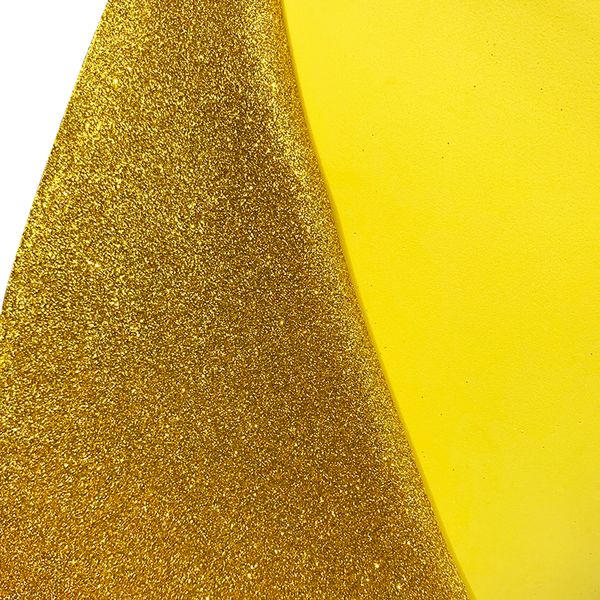 Глиттерный фоамиран Премиум 2мм, ширина 1м, лимонное золото  8575 фото