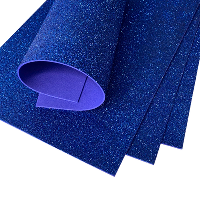 Глиттерный фоамиран Премиум 2мм, лист 20х30см, синий  7701 фото