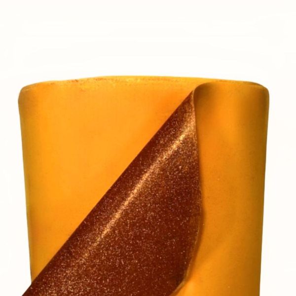 Глиттерный фоамиран 2мм , ширина 0,5 м, оранжевое золото 10704 фото