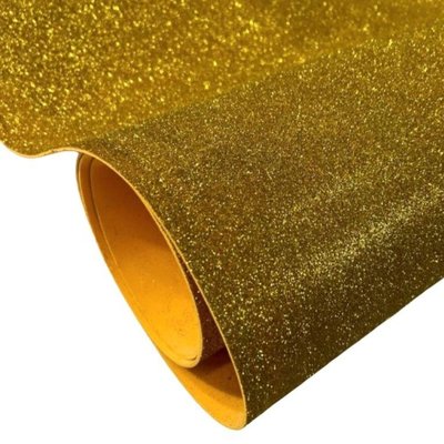 Глітерний фоаміран 2мм, ширина 0,5м жовто-помаранчевий (золото) 10703 фото