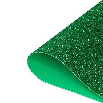 Глиттерный фоамиран Премиум 2мм, лист 50х50см, темно-зеленый  7687 фото