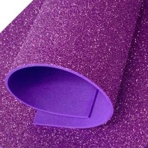 Глиттерный фоамиран Премиум 2мм, ширина 1м, фиолетовый  7633 фото